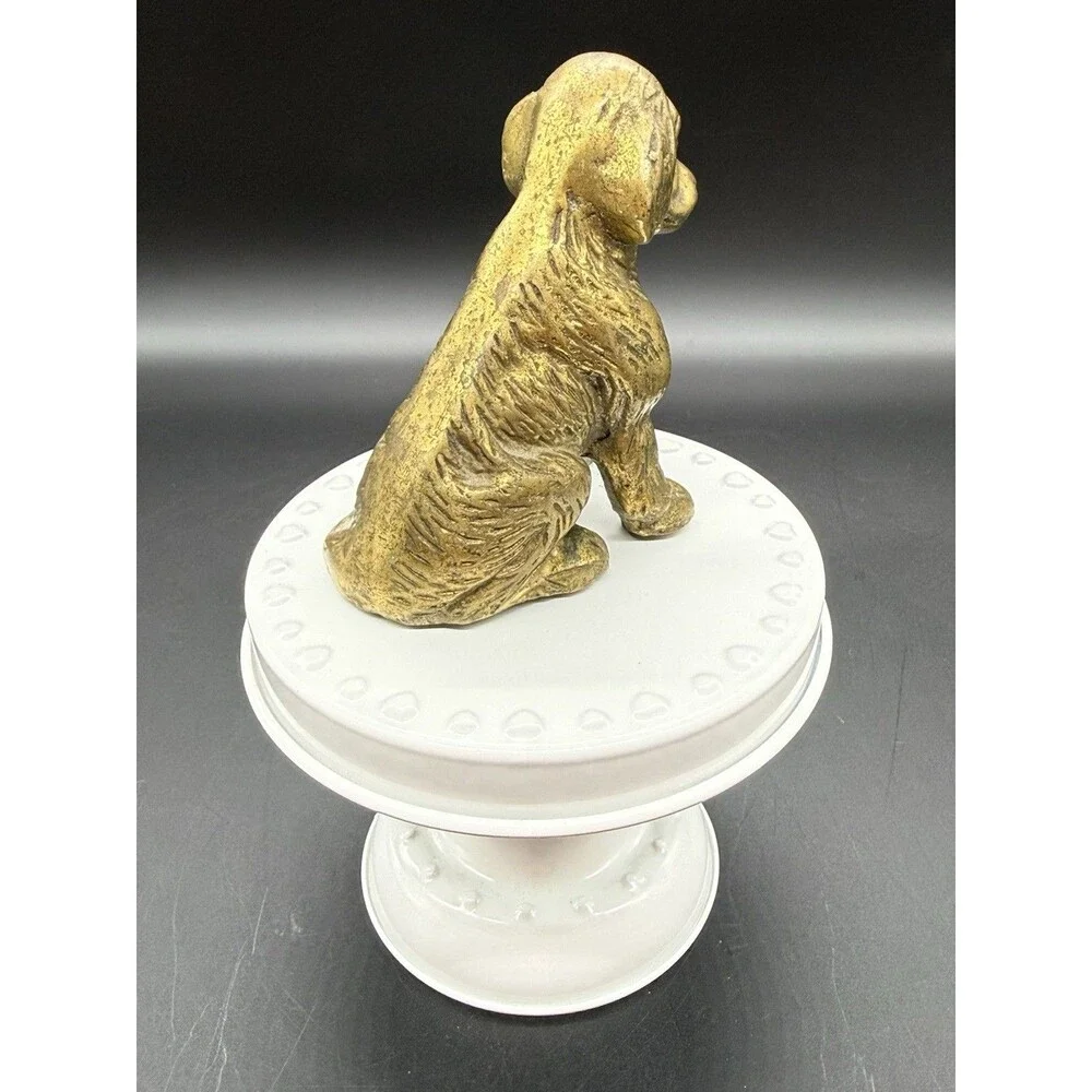Vintage solid brass dog figurine, Labrador?